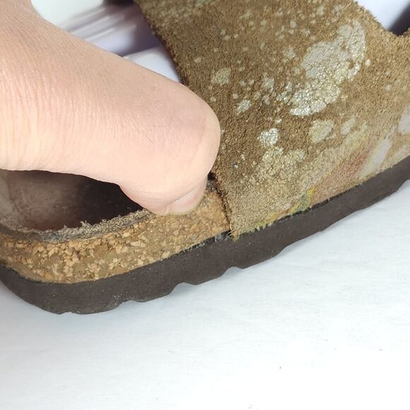 BIRKENSTOCK Women's Arizona US6 EU37 Flower Crush Mocca Suede Slide Sandals - Picture 14 of 16